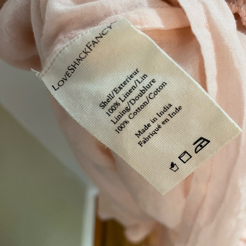 LoveShackFancy Deacon Dress, Pure Linen, Size Small - Picture 7 of 9
